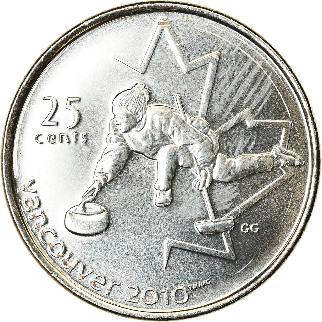 Münze, Kanada, Elizabeth II, Curling, 25 Cents, 2007, Royal Canadian Mint