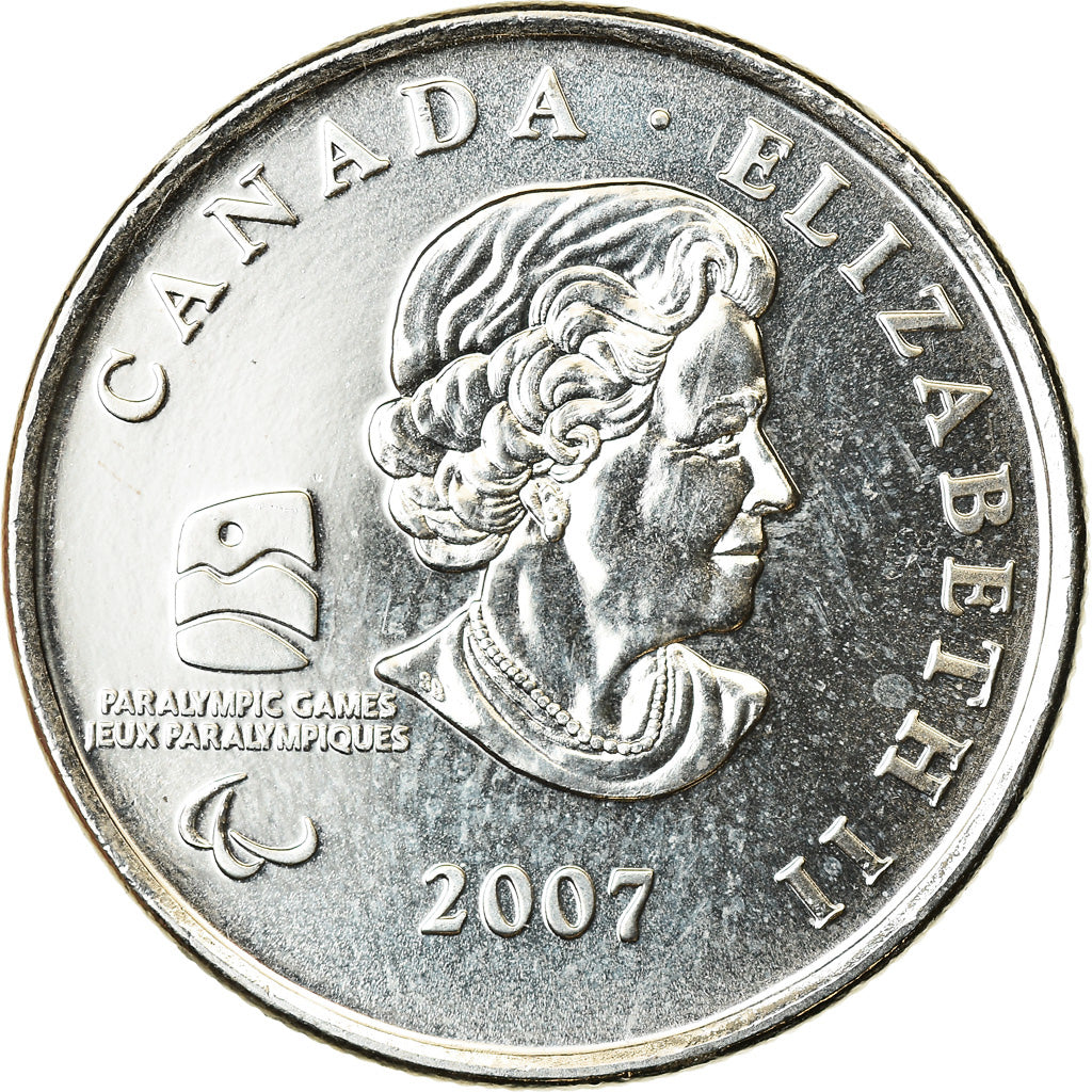 Moneta, Canada, Elizabeth II, Paralympic Winter Games, 25 Cents, 2007, Royal