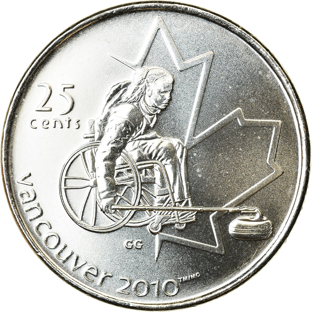 Moneta, Canada, Elizabeth II, Paralympic Winter Games, 25 Cents, 2007, Royal