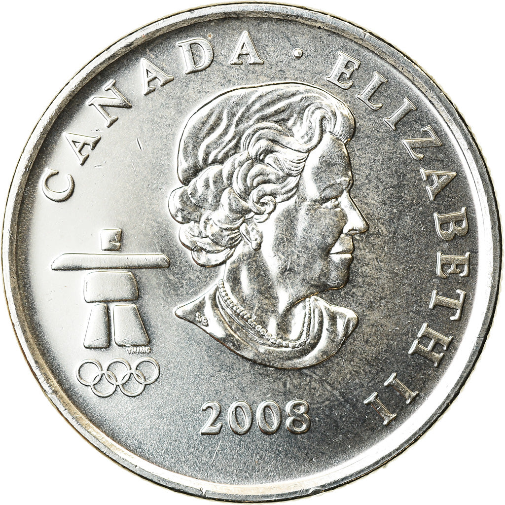 Monnaie, Canada, Elizabeth II, Bobsleigh, 25 Cents, 2008, SUP, Nickel plated