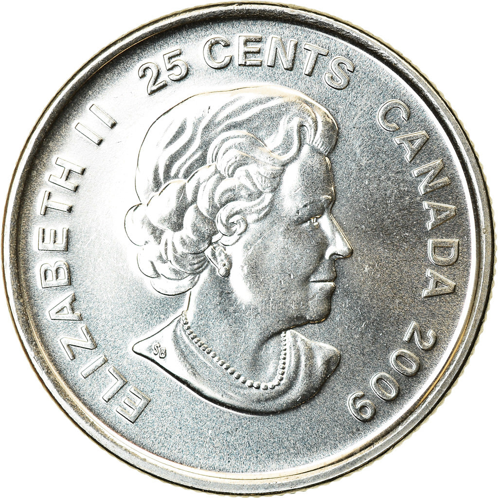 Coin, Canada, Elizabeth II, Men's Hockey, 25 Cents, 2009, Royal Canadian Mint