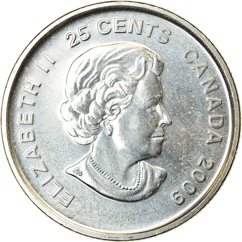Monnaie, Canada, Elizabeth II, 25 Cents, 2009, Royal Canadian Mint, SUP, Nickel
