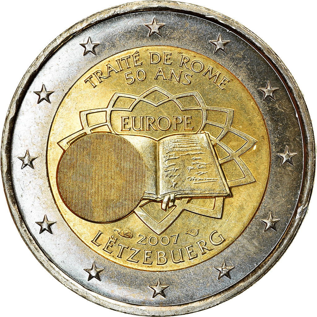Luxembourg, 2 Euro, Traité de Rome 50 ans, 2007, SUP, Bi-Metallic, KM:94