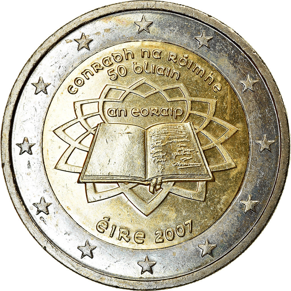 IRELAND REPUBLIC, 2 Euro, Traité de Rome 50 ans, 2007, SUP, Bi-Metallic, KM:53