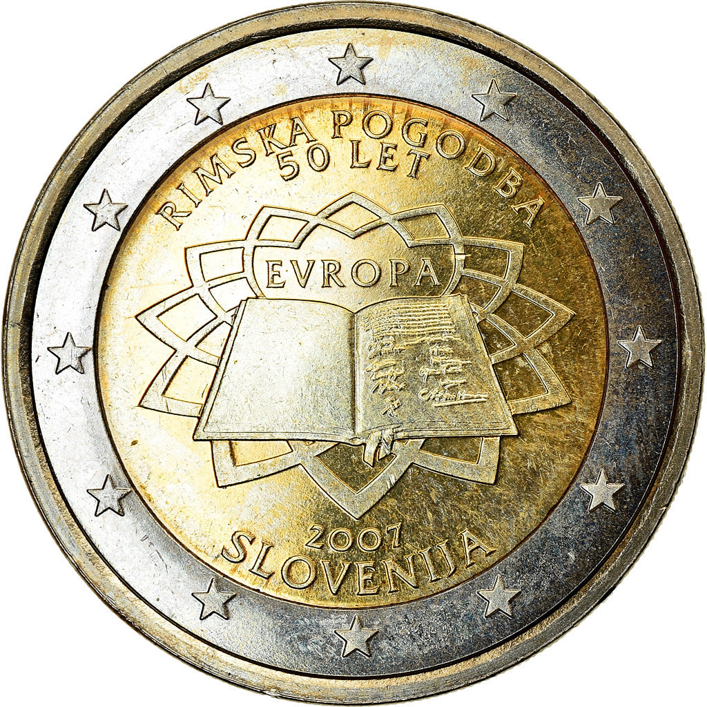 Slovénie, 2 Euro, Traité de Rome 50 ans, 2007, SUP, Bi-Metallic, KM:106