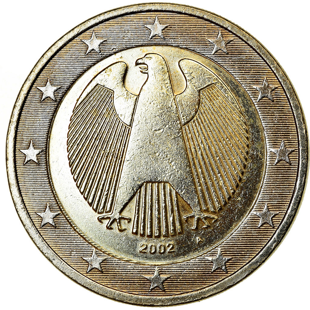 GERMANY - FEDERAL REPUBLIC, 2 Euro, 2002, EF(40-45), Bi-Metallic, KM:214