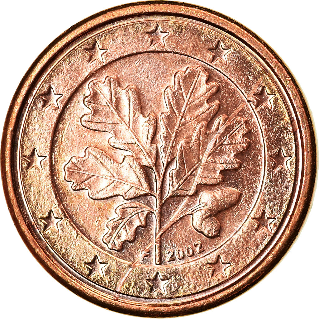 Federale Duitse Republiek, Euro Cent, 2002, ZF, Copper Plated Steel, KM:207