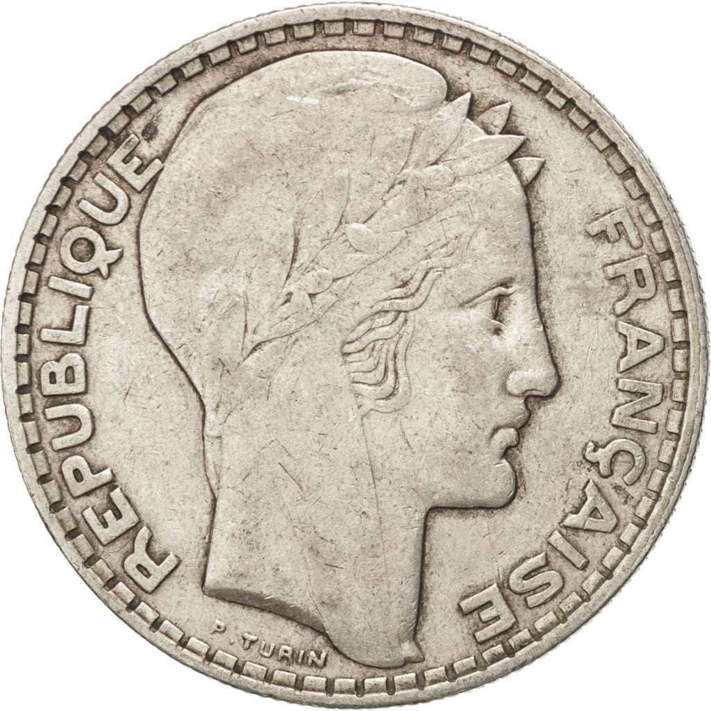 FRANCE, Turin, 20 Francs, 1929, Paris, KM #879, VF(30-35), Silver, 35, Gadoury..