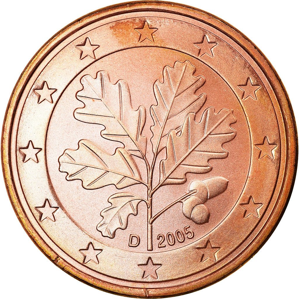 GERMANY - FEDERAL REPUBLIC, 5 Euro Cent, 2005, AU(55-58), Copper Plated Steel