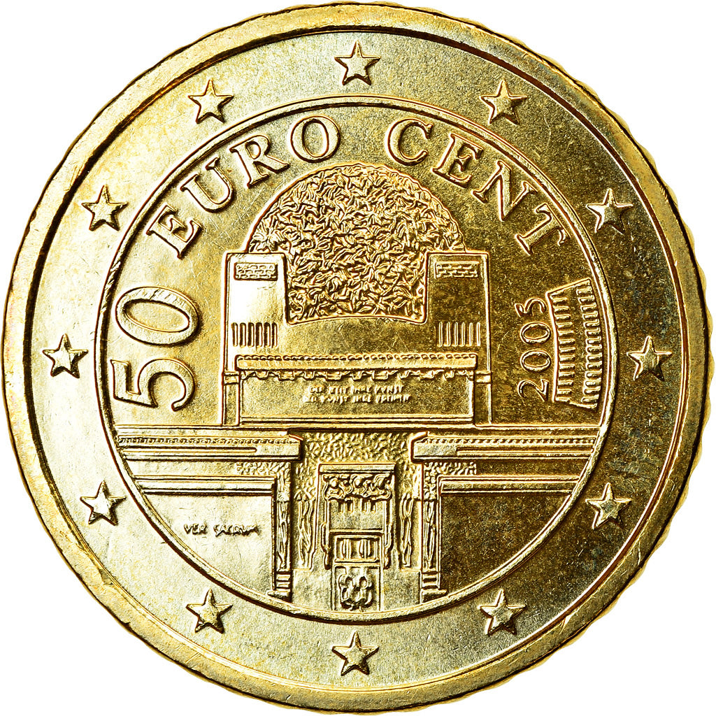Austria, 50 Euro Cent, 2005, AU(55-58), Brass, KM:3087
