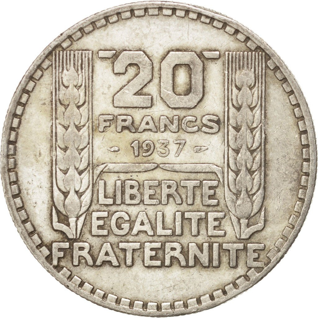 Francia, Turin, 20 Francs, 1937, BB, Argento, KM:879, Gadoury:852