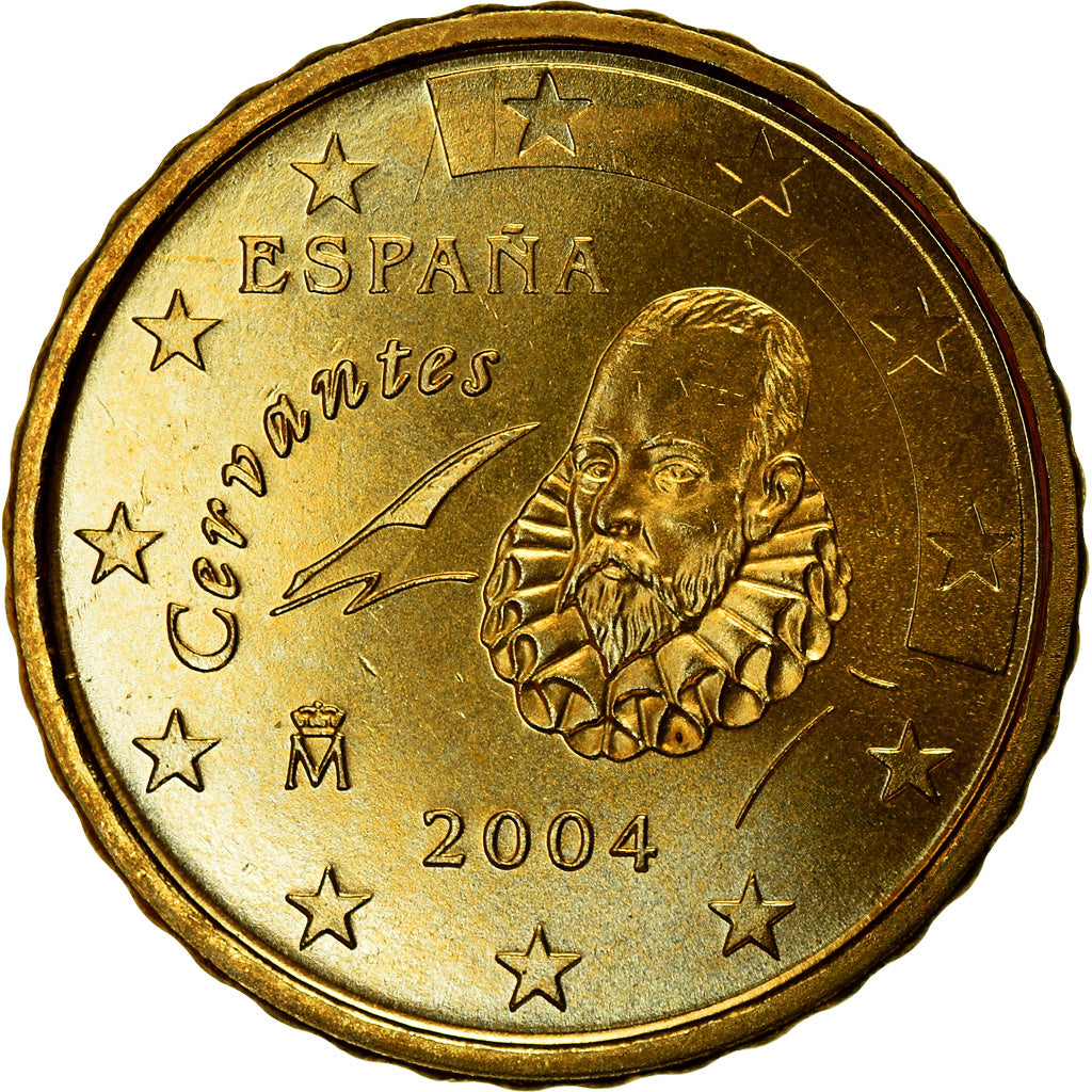 Spain, 10 Euro Cent, 2004, AU(55-58), Brass, KM:1043