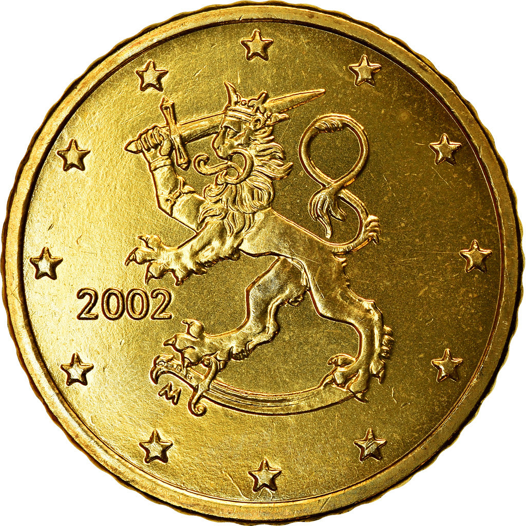 Finlandia, 50 Euro Cent, 2002, SPL-, Ottone, KM:103