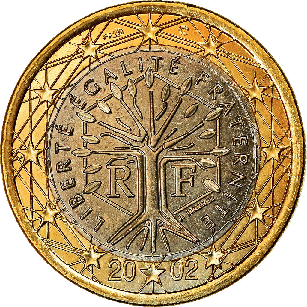 France, Euro, 2002, AU(55-58), Bi-Metallic, KM:1288