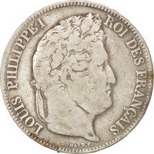 Francia, Louis-Philippe, 5 Francs, 1833, Lille, MB, Argento, KM:749.13, Gadou...