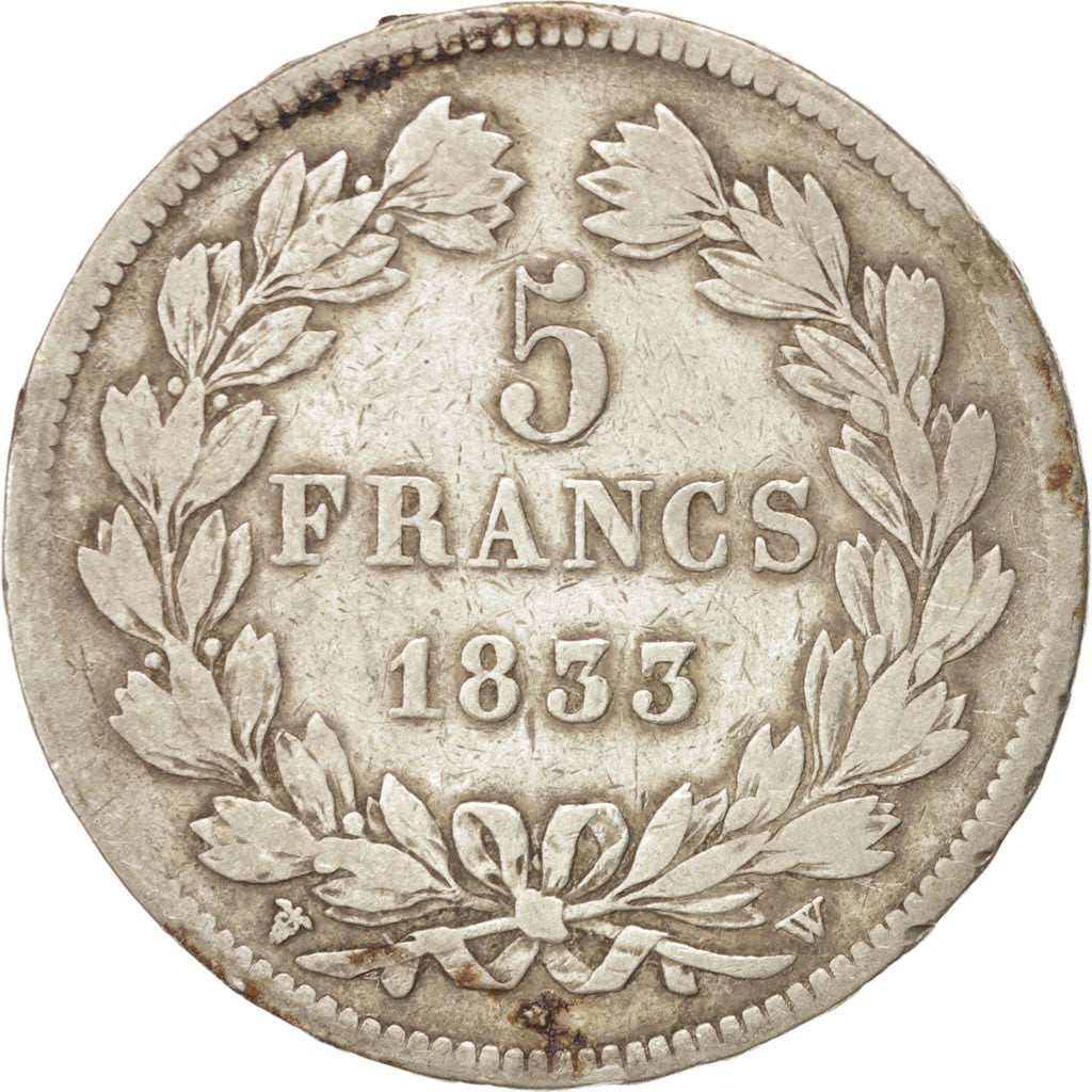 Francia, Louis-Philippe, 5 Francs, 1833, Lille, MB, Argento, KM:749.13, Gadou...
