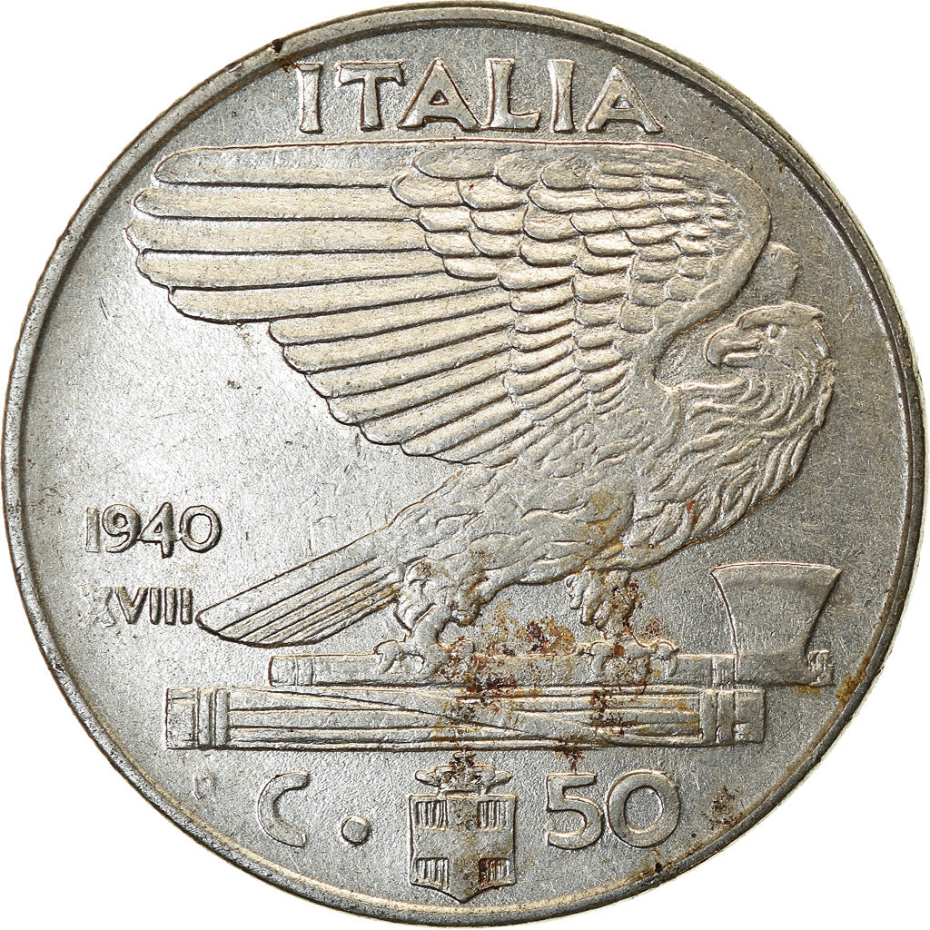 Coin, Italy, Vittorio Emanuele III, 50 Centesimi, 1940, Rome, EF(40-45)