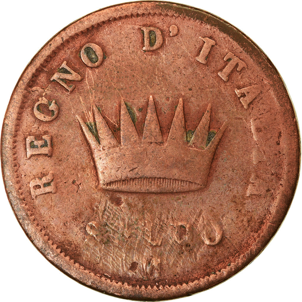 Münze, Italien Staaten, KINGDOM OF NAPOLEON, Napoleon I, Soldo, 1813, Milan