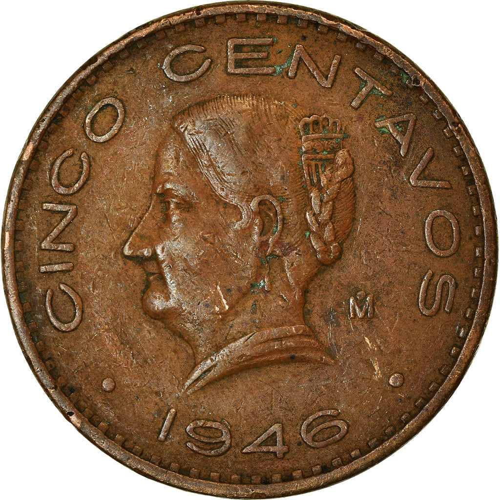 Moneta, Mexico, 5 Centavos, 1946, Mexico City, EF(40-45), Bronze, KM:424