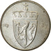 Moneta, Norwegia, Olav V, 50 Öre, 1987, EF(40-45), Miedź-Nikiel, KM:418