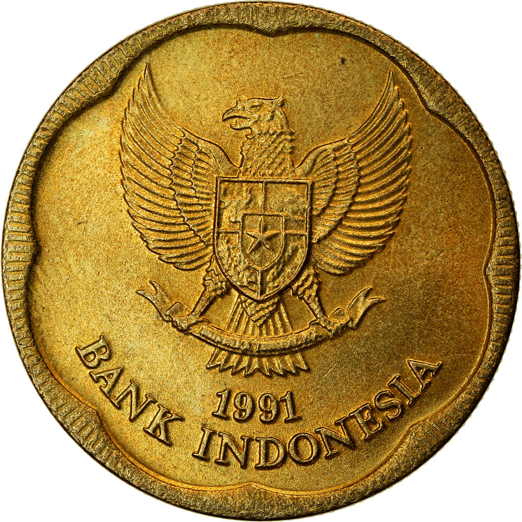 Moneta, Indonesia, 500 Rupiah, 1991, BB, Alluminio-bronzo, KM:54