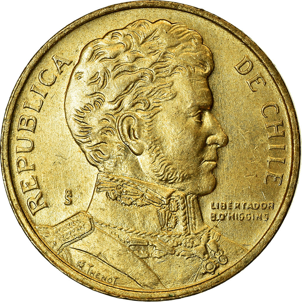 Moneda, Chile, Peso, 1988, MBC, Aluminio - bronce, KM:216.2