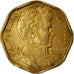Moneda, Chile, 5 Pesos, 1992, Santiago, MBC, Aluminio - bronce, KM:232