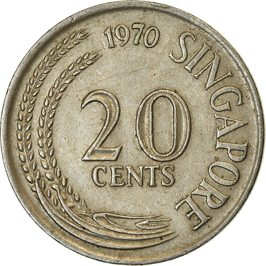 Monnaie, Singapour, 20 Cents, 1970, Singapore Mint, TTB, Copper-nickel, KM:4