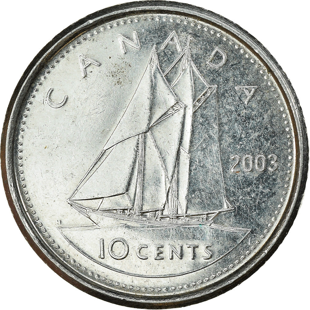 Moneta, Canada, Elizabeth II, 10 Cents, 2003, Royal Canadian Mint, BB, Acciaio