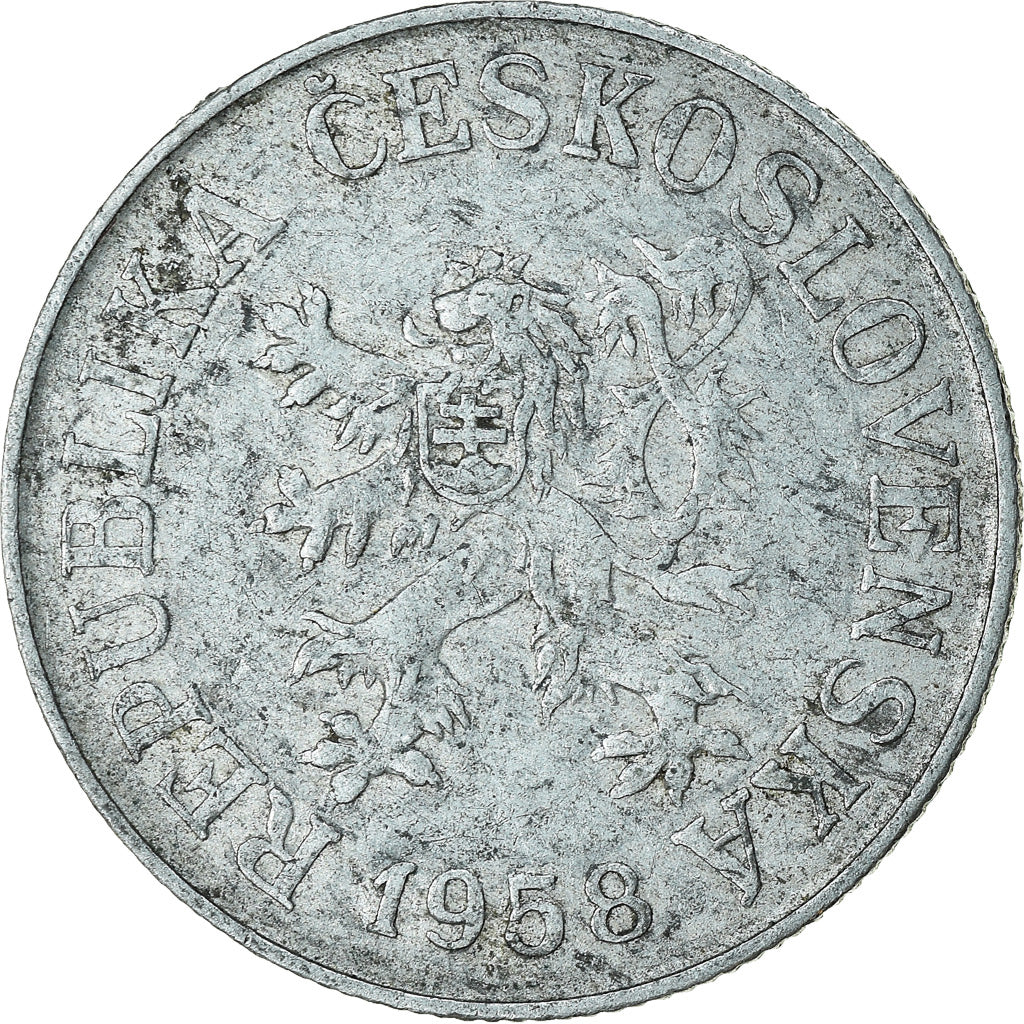 Moneta, Cecoslovacchia, 10 Haleru, 1958, MB+, Alluminio, KM:38