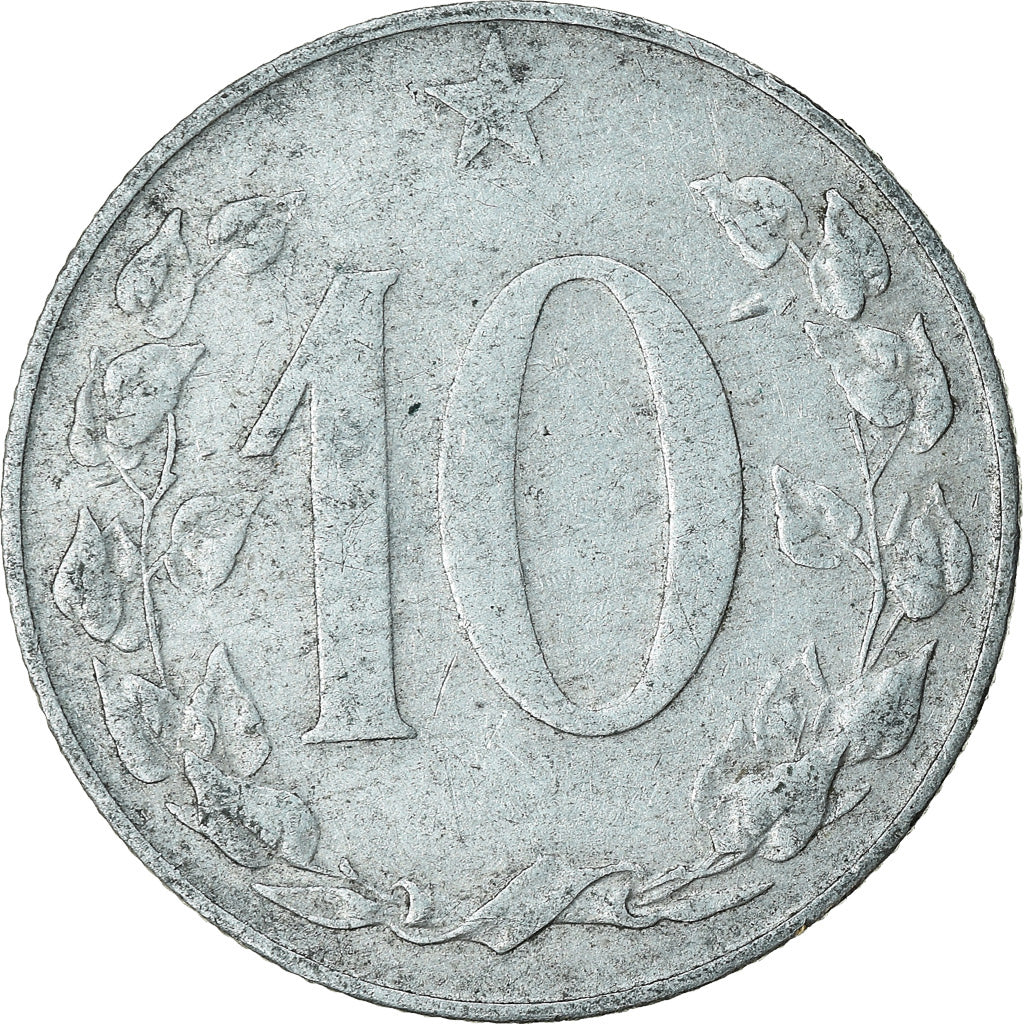 Moneta, Cecoslovacchia, 10 Haleru, 1958, MB+, Alluminio, KM:38