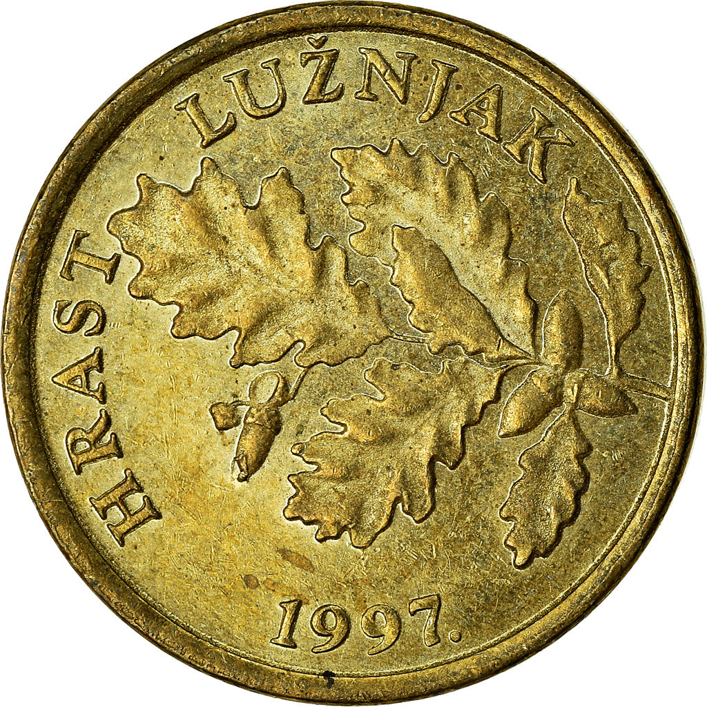 Munten, Kroatië, 5 Lipa, 1997, ZF, Brass plated steel, KM:5