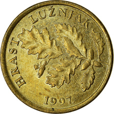 Munten, Kroatië, 5 Lipa, 1997, ZF, Brass plated steel, KM:5