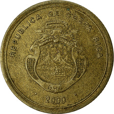 Coin, Costa Rica, 100 Colones, 2000, EF(40-45), Brass, KM:240