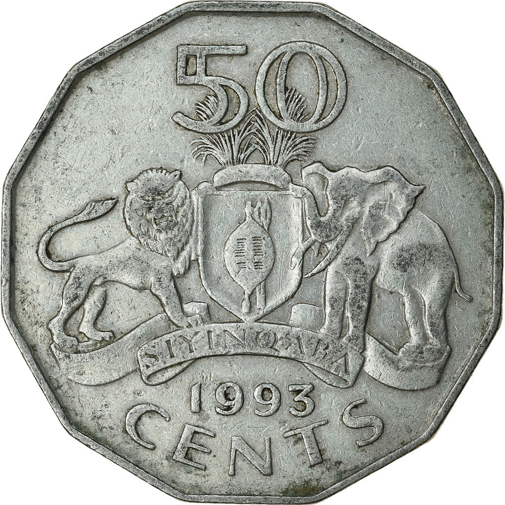 Monnaie, Swaziland, King Msawati III, 50 Cents, 1993, British Royal Mint, TTB