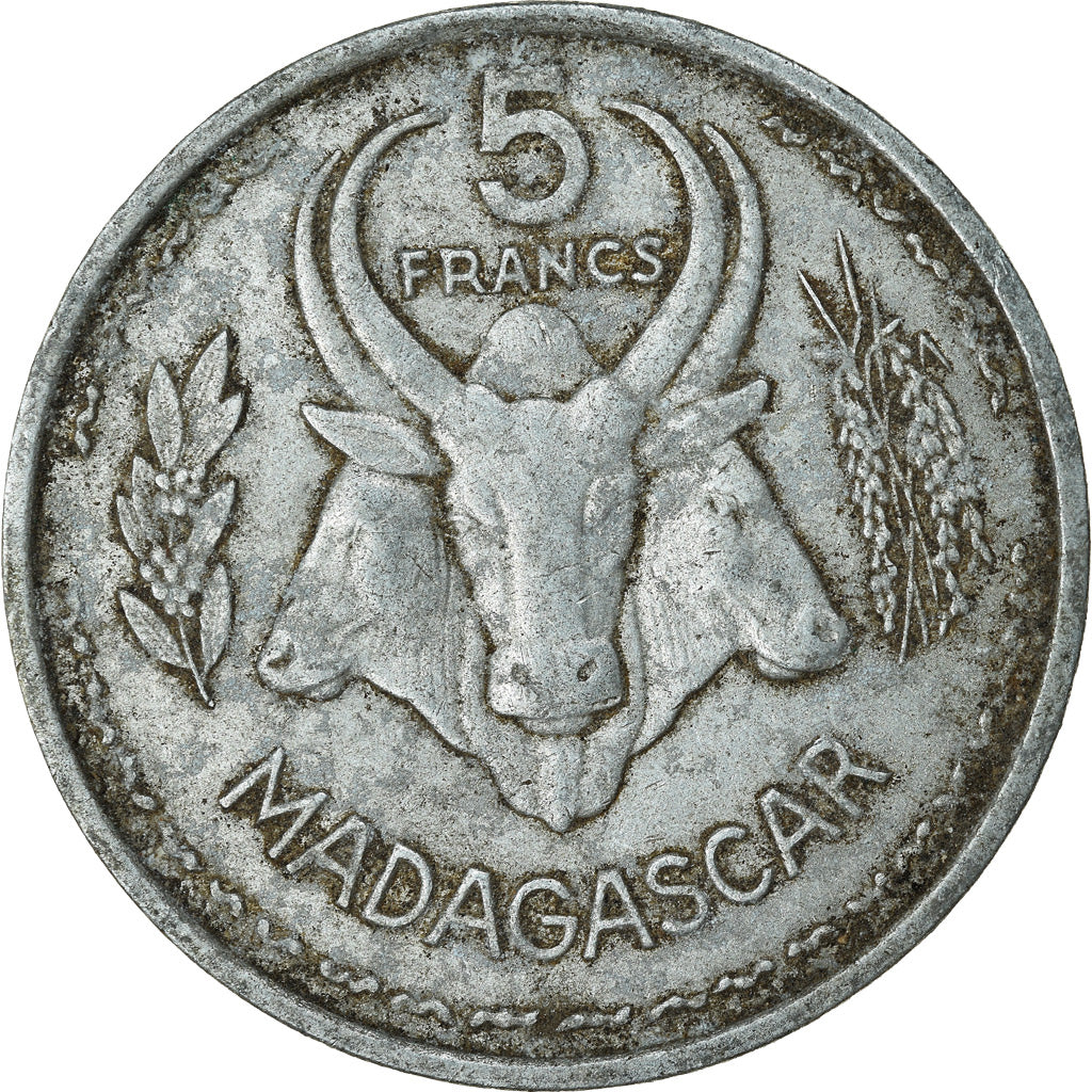 Moneta, Madagascar, 5 Francs, 1953, Paris, BB, Alluminio, KM:5