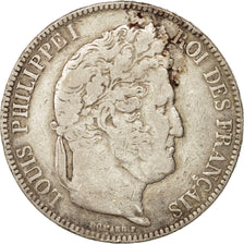 FRANCE, Louis-Philippe, 5 Francs, 1843, Rouen, KM #749.2, VF(20-25), Silver,...