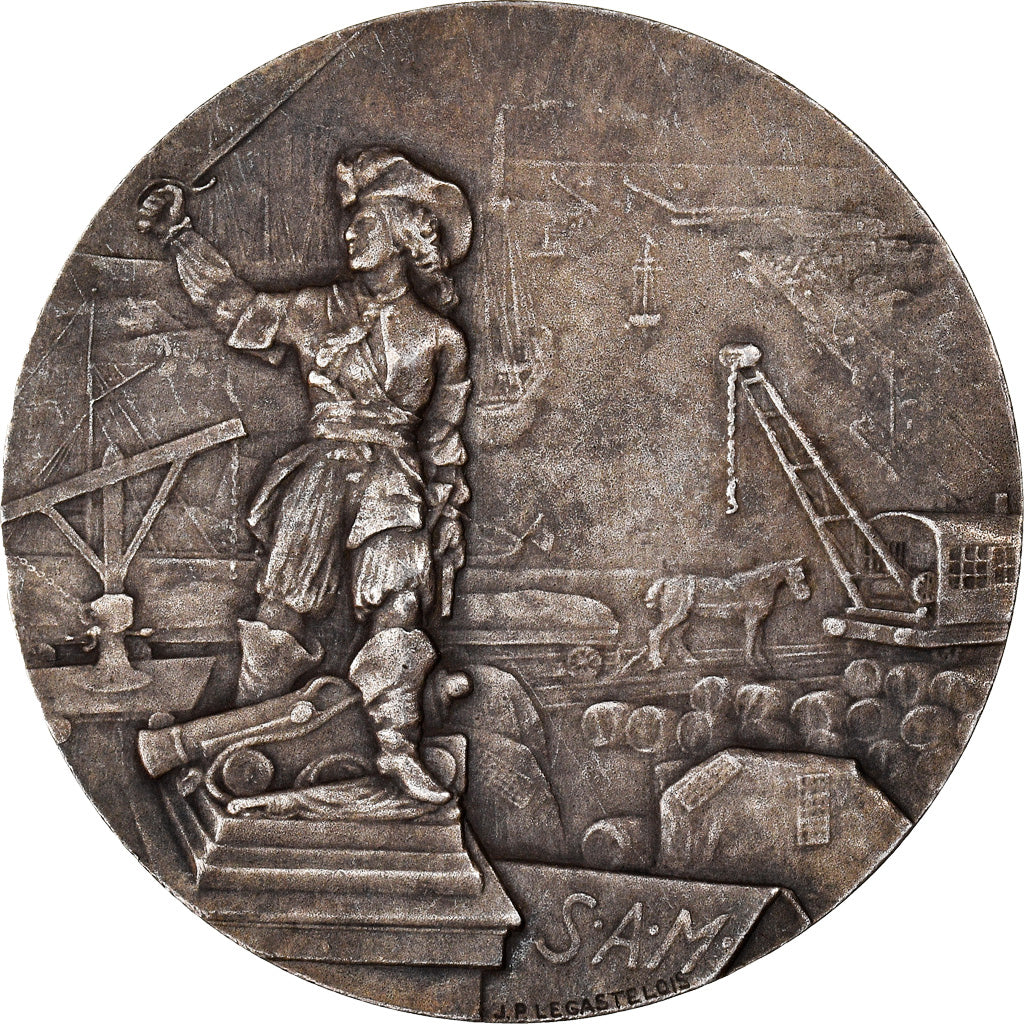 France, Medal, Manutention du Port de Dunkerque, Wagons sur Voie Ferrée