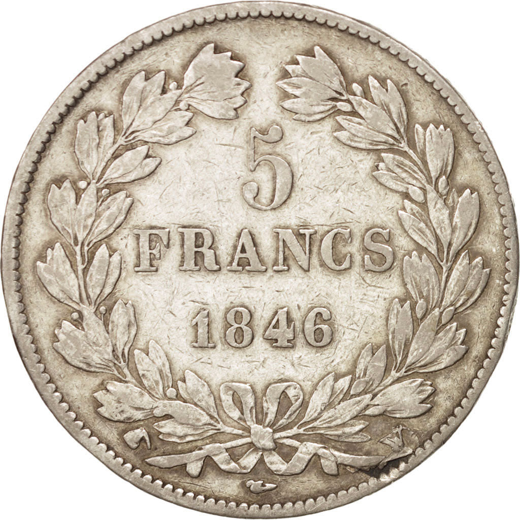 Louis Philippe Ier, 5 Francs tête laurée, 1846 W, KM 749.13