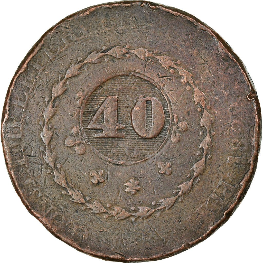 Monnaie, Brésil, 40 Reis, 1829, Bahia, B, Cuivre, KM:444.1