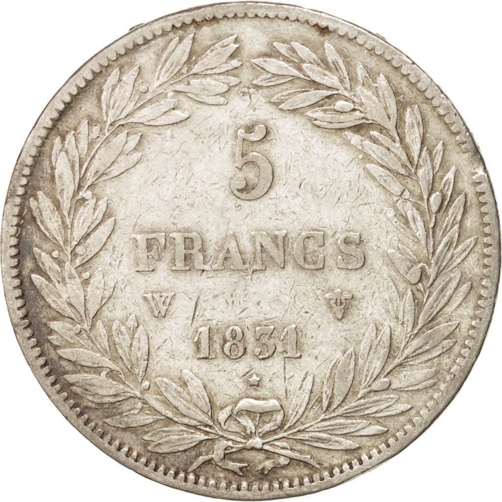 Louis Philippe Ier, 5 Francs tête nue, 1831 W, KM 735.13