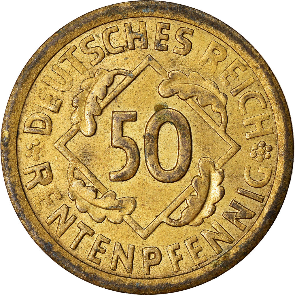 Coin, GERMANY, WEIMAR REPUBLIC, 50 Rentenpfennig, 1926, Berlin, EF(40-45)
