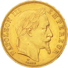 Second Empire, 50 Francs Napoléon III tête laurée, 1866 A, KM 804.1