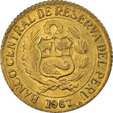 Coin, Peru, 10 Centavos, 1967, EF(40-45), Brass, KM:245.1