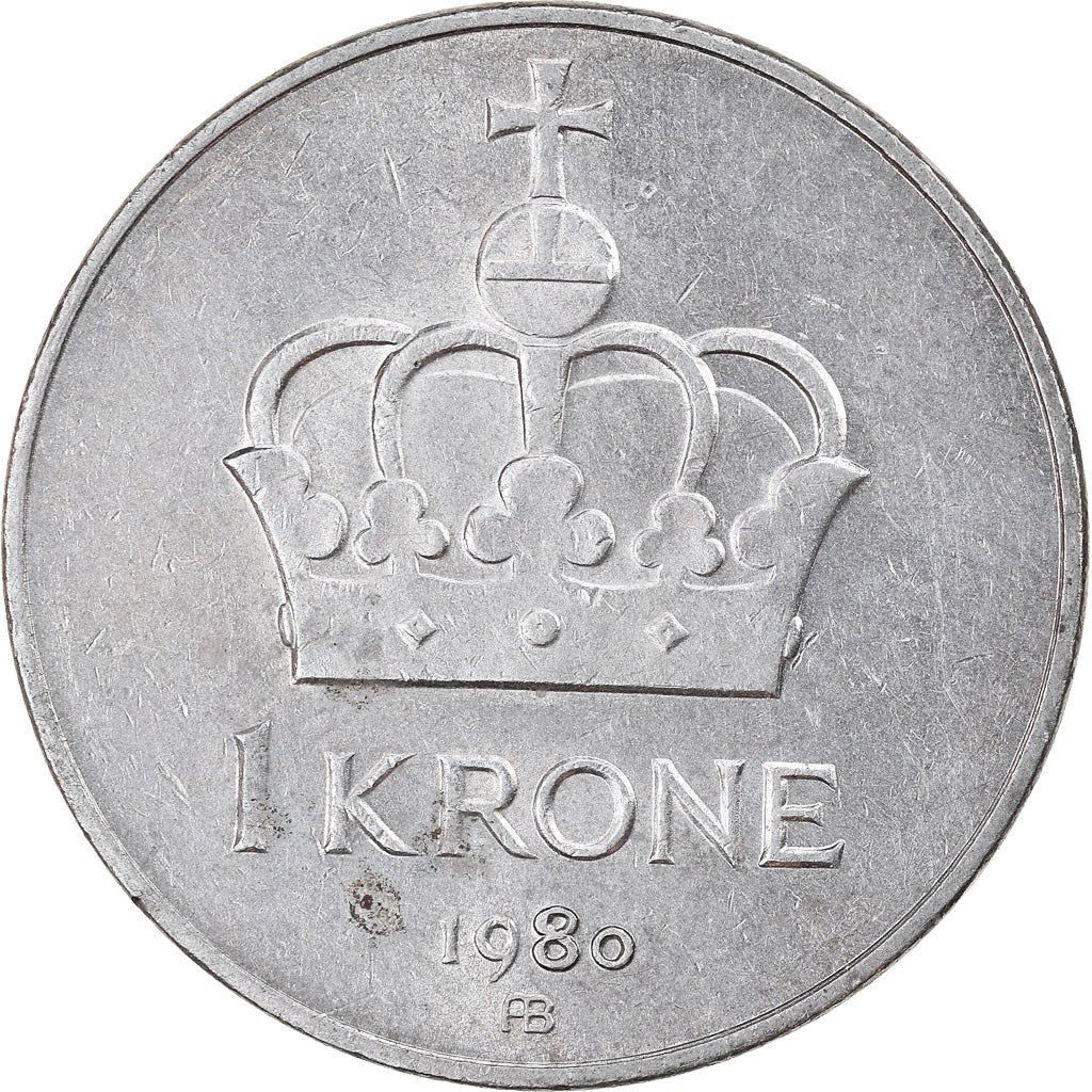 Moneta, Norvegia, Olav V, Krone, 1980, BB, Rame-nichel, KM:419