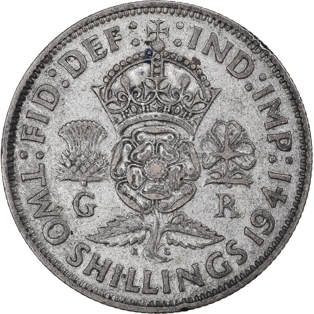 Monnaie, Grande-Bretagne, George VI, Florin, Two Shillings, 1941, TB+, Argent