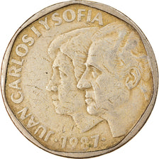 Münze, Spanien, Juan Carlos I, 500 Pesetas, 1987, S+, Aluminum-Bronze, KM:831