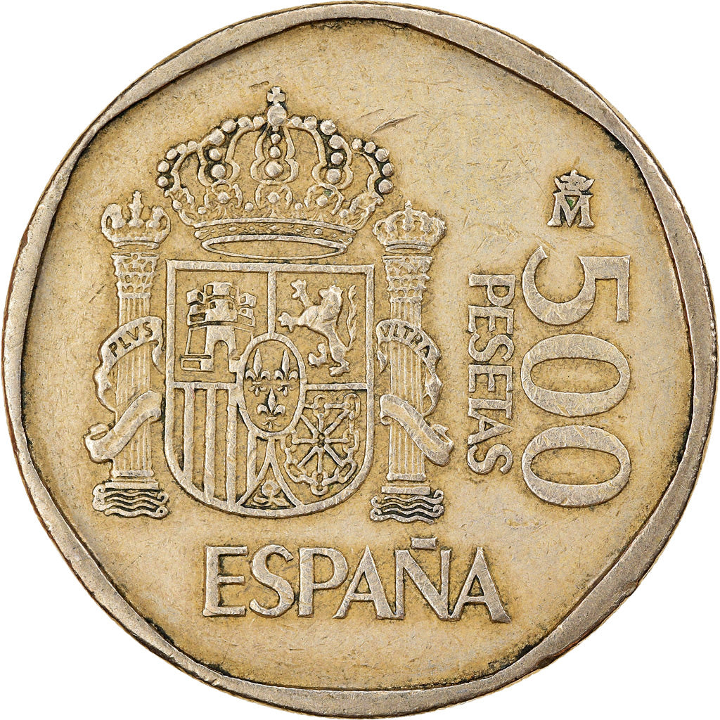 Münze, Spanien, Juan Carlos I, 500 Pesetas, 1987, S+, Aluminum-Bronze, KM:831