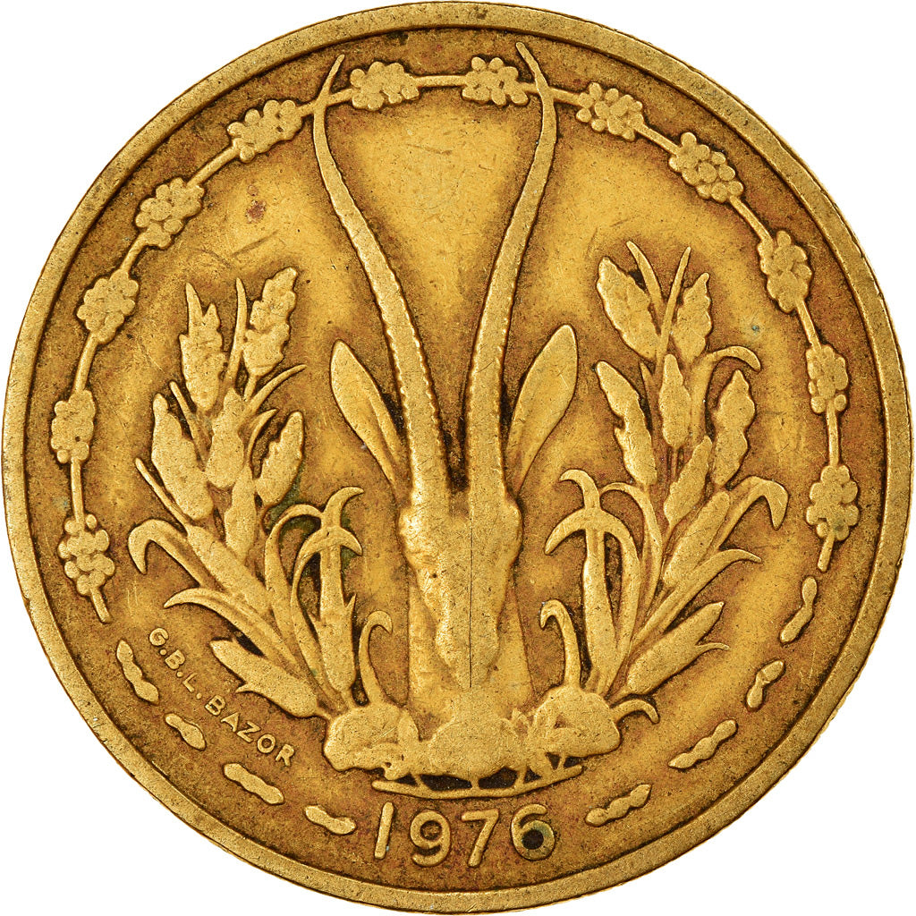 Monnaie, West African States, 25 Francs, 1976, TB+, Aluminum-Bronze, KM:5