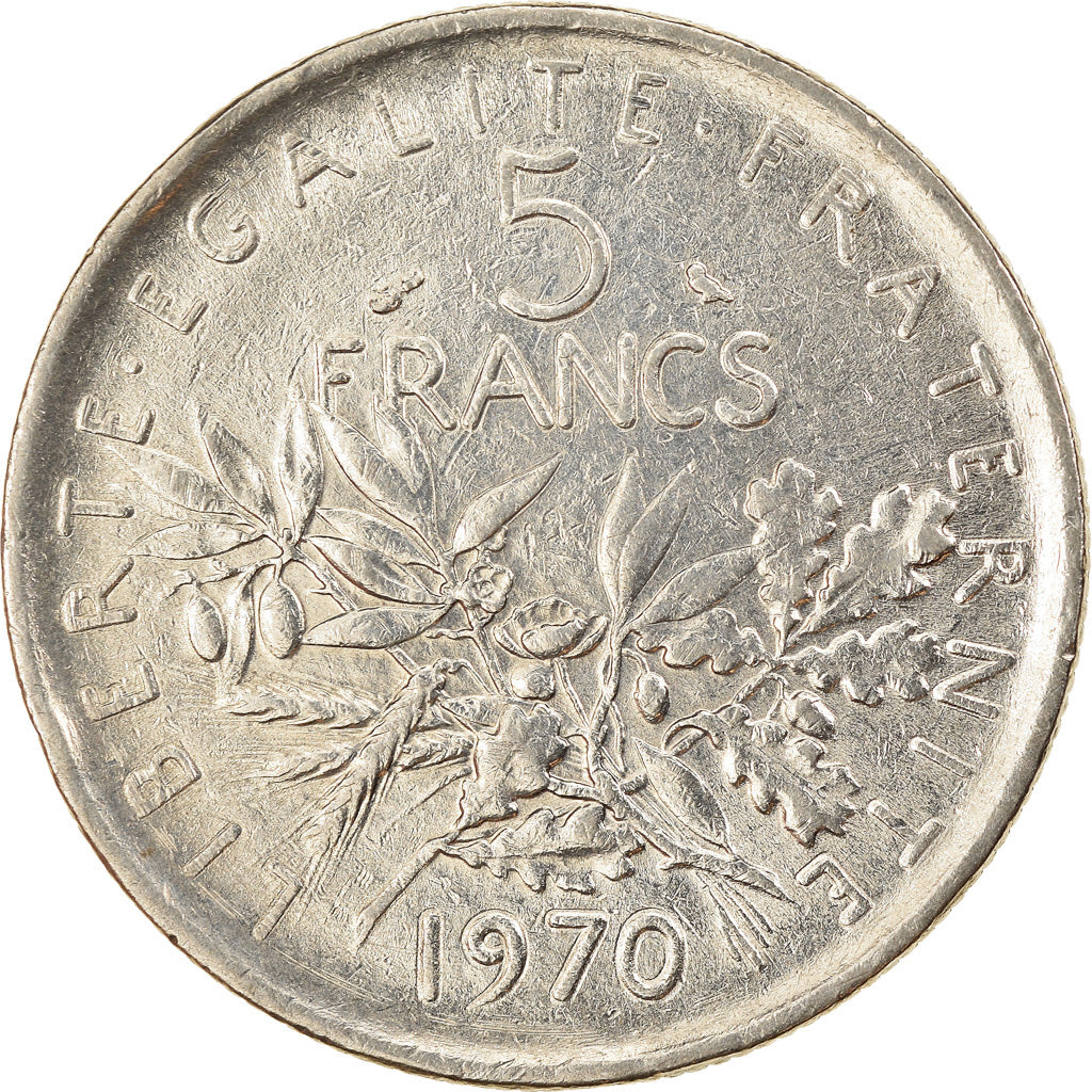 Moneta, Francia, Semeuse, 5 Francs, 1970, Paris, BB, Nichel placcato